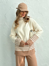 Ariana Striped Premium Winter Coord Set - Tracksuit