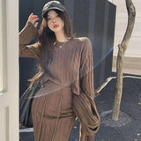 Tokyo Knitted 3PC Coord Set With Scarf- Luxe Collection - Alamode By Akanksha