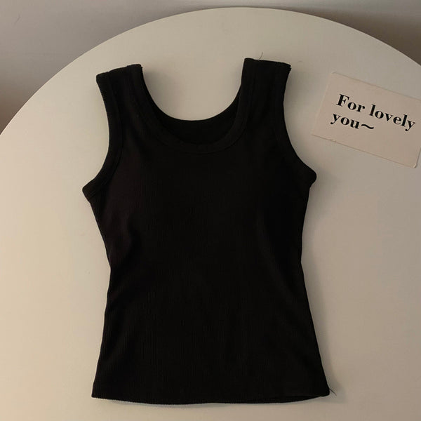 Stormie Tank Tops with Inbuilt Bra Black