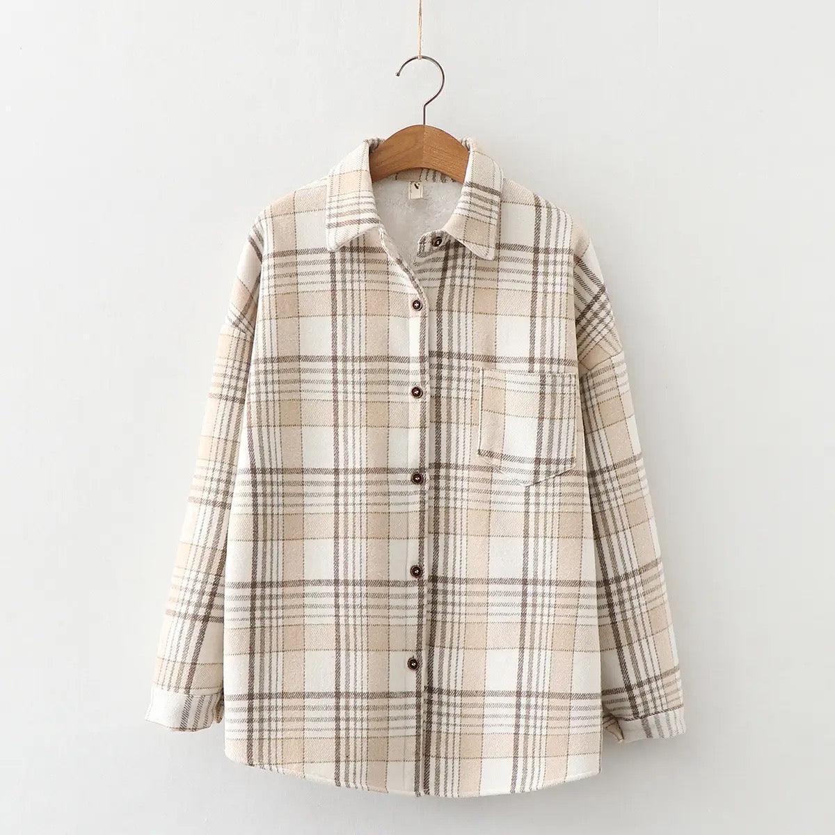 Buy Serenity Fleece-Lined Plaid Shacket for Women Online in India on a ...
