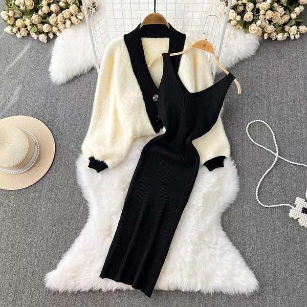 Zaisha Set of Dress and Cardigan - Alamode By Akanksha