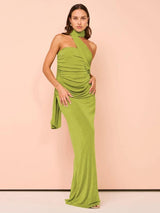 Basco Luxe Bodycon Maxi Dress in Green - Alamode By Akanksha