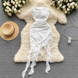 Sas bodycon rosette dress in white