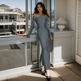 Chicca Off Shoulder Bodycon Evening Dress - Alamode By Akanksha
