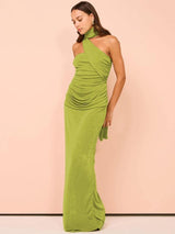 Basco Luxe Bodycon Maxi Dress in Green - Alamode By Akanksha