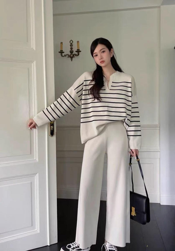 Rachel Striped Woolen Coord Set - Alamode By Akanksha