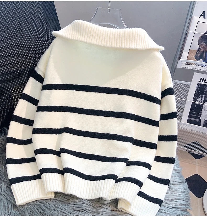 Mastro Striped Statement Sweater