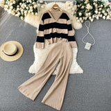 Naomi Striped Woolen Coord Set - Alamode By Akanksha