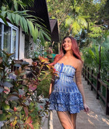 Praiano Luxe Summer Dress in Blue - Alamode By Akanksha