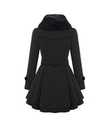 Terra Fur Detailed Double Breasted Overcoat - Alamode By Akanksha