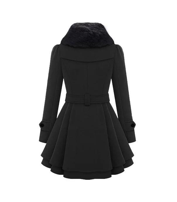 Buy Terra Fur Detailed Double Breasted Overcoat for Women Online in ...