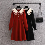 Jasper Doll Collar Knitted Dress - Alamode By Akanksha