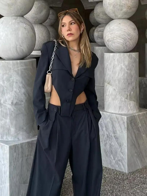 Kaylee Luxury Suit Set In Grey