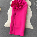 Desbam Pink Rosette Dress - Alamode By Akanksha