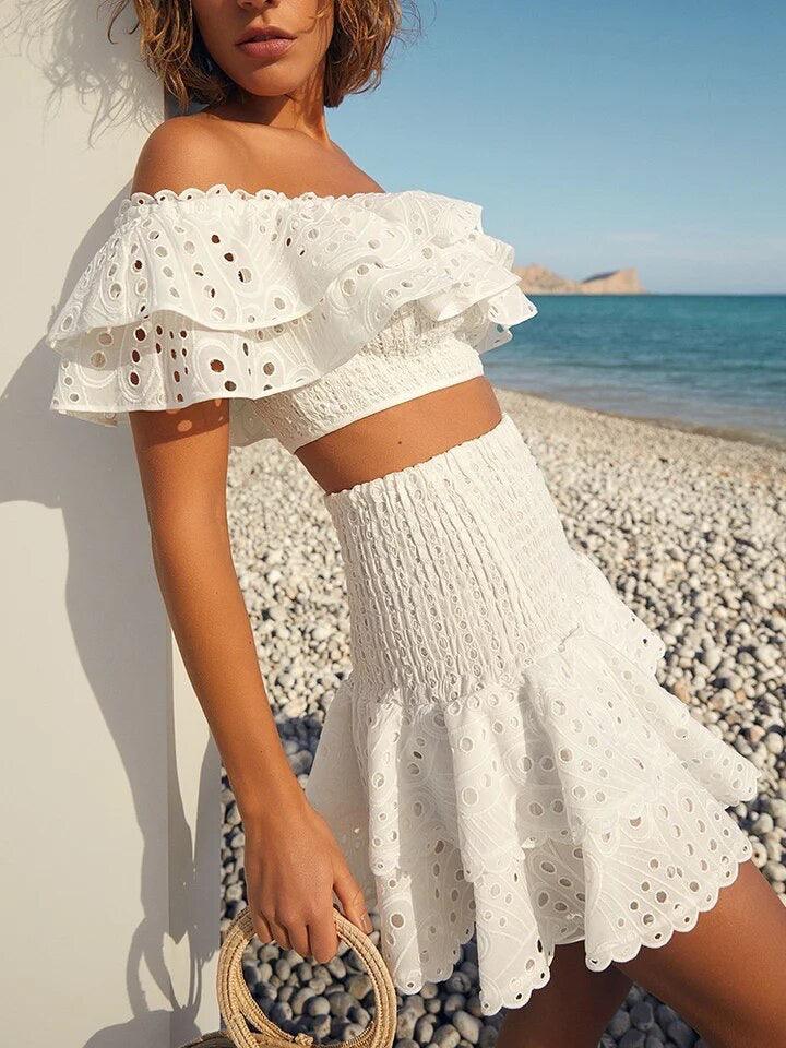 Rome Luxe White Co-ord Set - Alamode By Akanksha