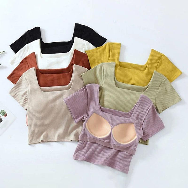 Levo Summer Tops with Inbuilt Bra