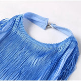 Blue Hue Tasseled Statement Dress