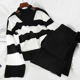 Naomi Striped Woolen Coord Set - Alamode By Akanksha