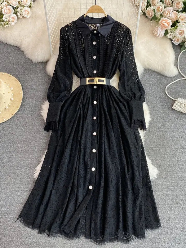 Black Haven Lace Detailed Maxi Dress