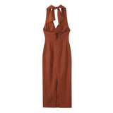 Harry Bodycon Midi Dress in Brown