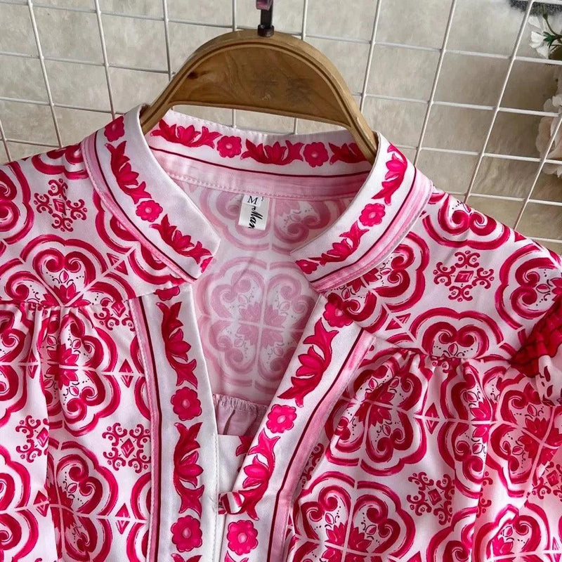 Bologna Porcelain Summer Vintage Dress - Alamode By Akanksha