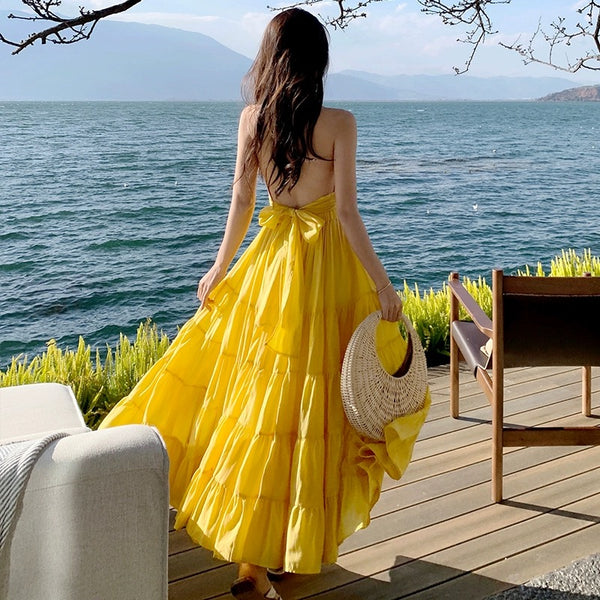Saz Summer Maxi Dress in Yellow