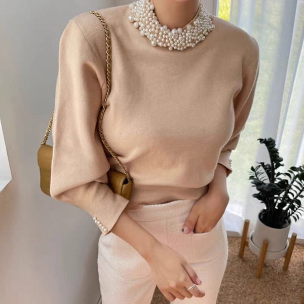Femella Pearl Detail Luxe Sweater