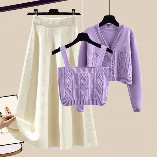 Lilac Mist Woolen 3 Pc Coord Set - Alamode By Akanksha