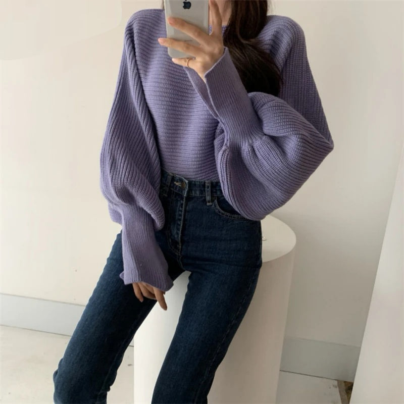 Vorel Luxury Knitted Sweaters in Lilac