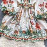 Tropical Vintage Dress with Belt