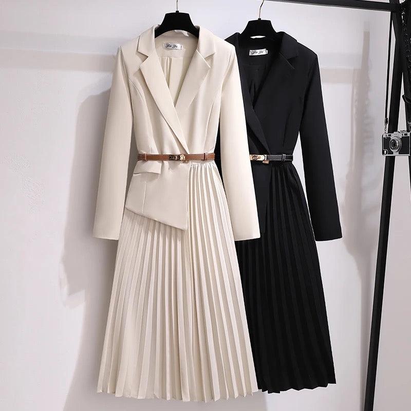 Buy Nova Elegant Pleated Blazer Dress for Women Online in India on a la ...