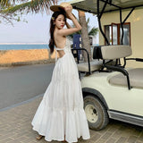 Pearl Boho Summer Maxi Dress in White - Alamode By Akanksha