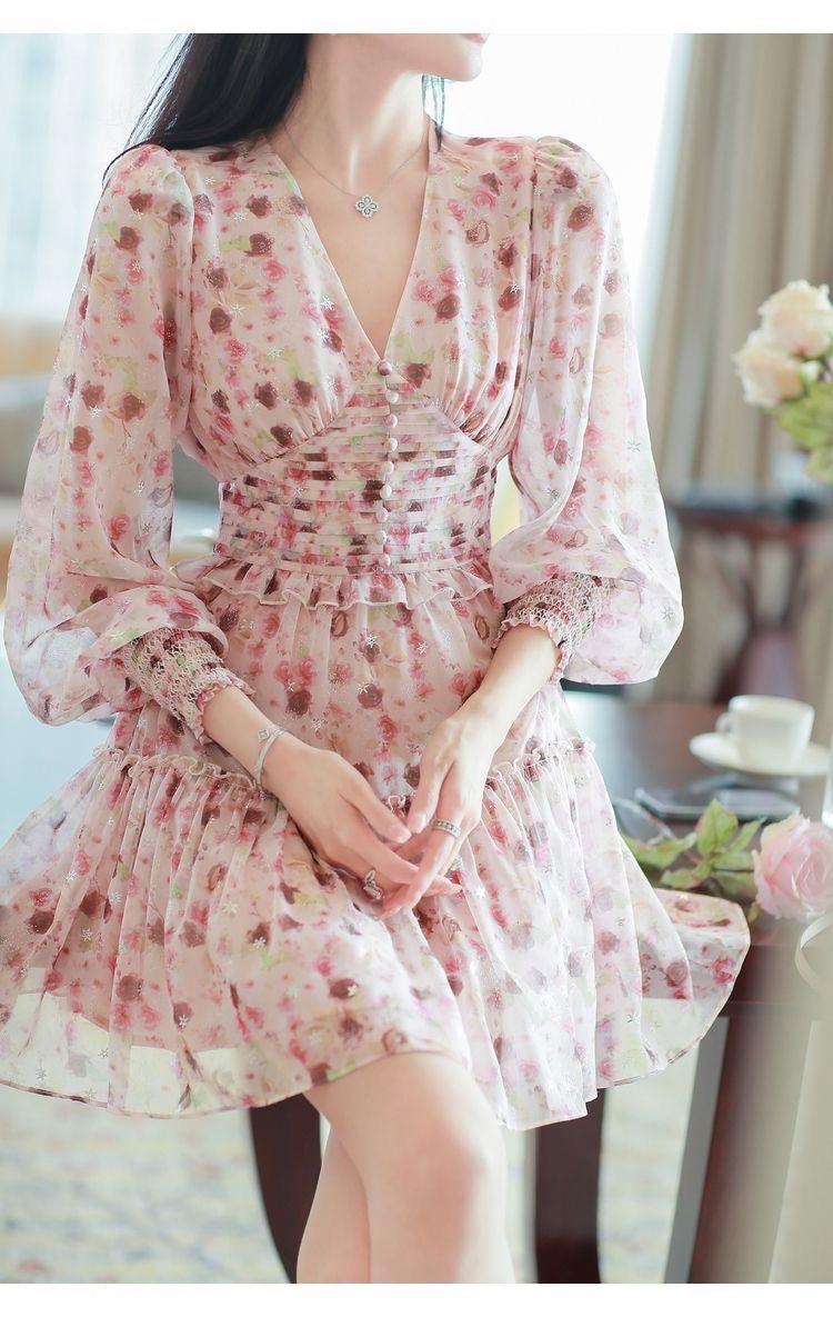 Paisley V-Neck Floral Mini Dress - Alamode By Akanksha