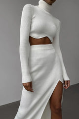 Aster Ribbed Set of Top and Skirt