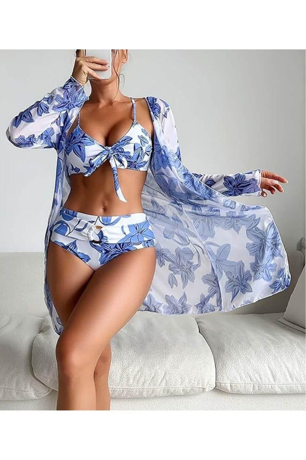 Wella Holiday Bikini Set with Cape - Alamode By Akanksha