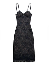 Cellar Lace Midi Dress in Black - Alamode By Akanksha