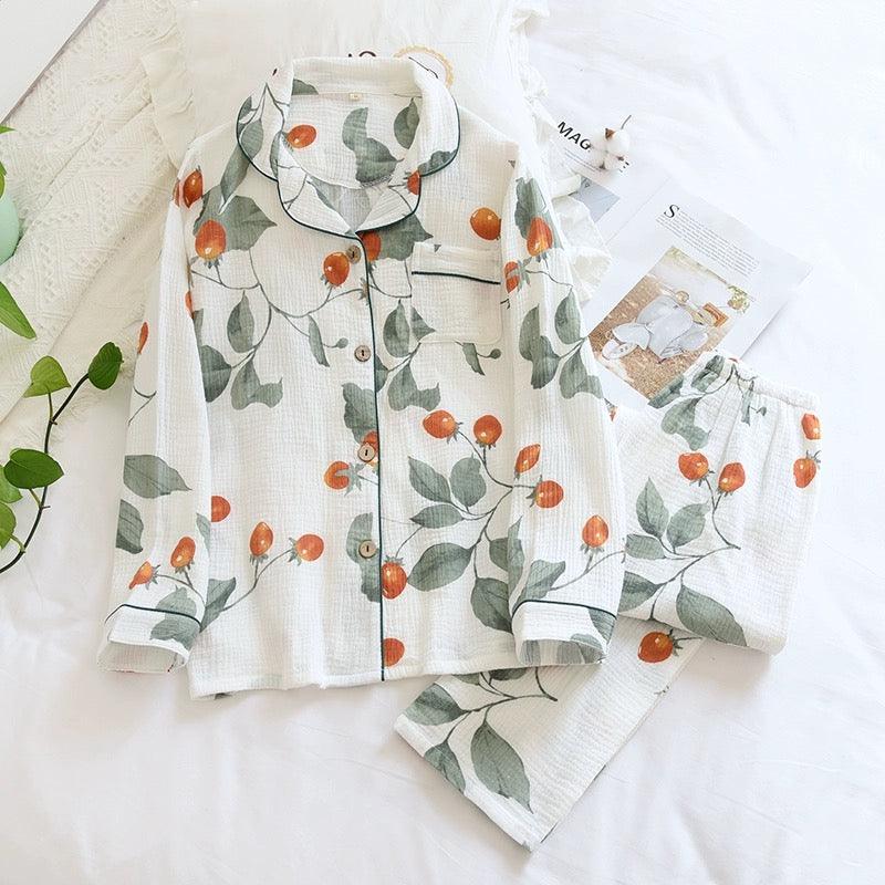 Peaches Cotton Crepe Nightsuit - Alamode By Akanksha