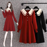 Jasper Doll Collar Knitted Dress - Alamode By Akanksha