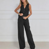 Laiden Statement Linen Vest Suit with Pants - Alamode By Akanksha