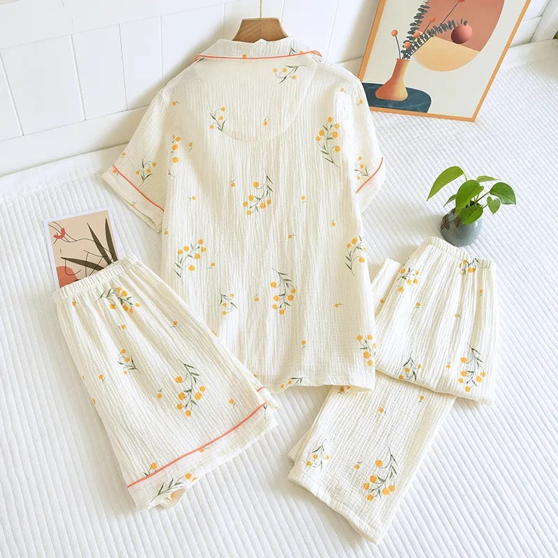 Perry Cotton Nightsuit-Set Of 3