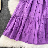 Paula Cotton Eyelet Midi Dress - Alamode By Akanksha
