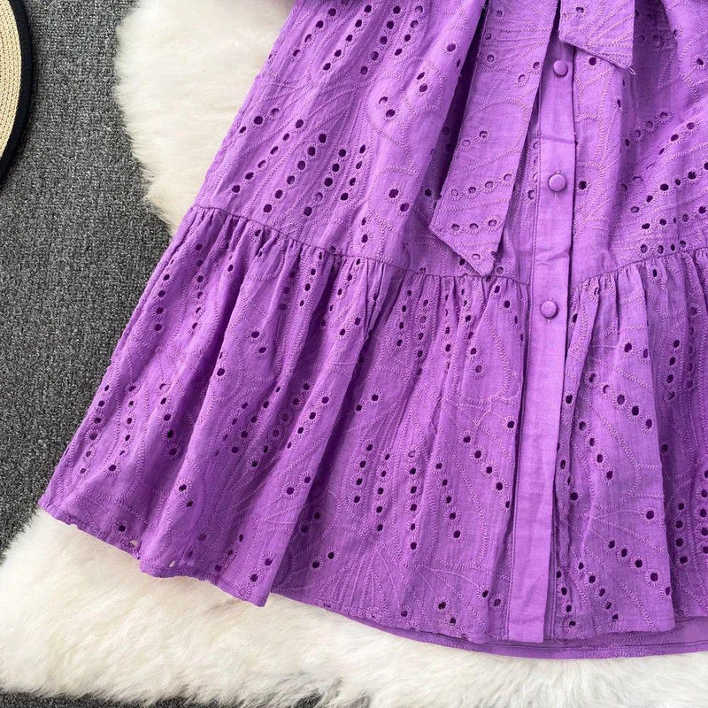 Paula Cotton Eyelet Midi Dress - Alamode By Akanksha