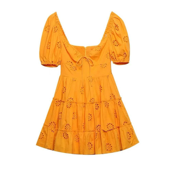 Jream Cotton Eyelet Mini Dress - Alamode By Akanksha