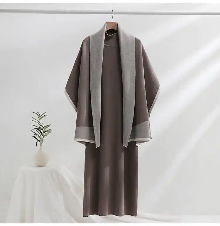 Shirley Statement Winter Dress with Stole - Alamode By Akanksha