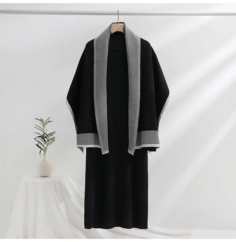 Shirley Statement Winter Dress with Stole - Alamode By Akanksha