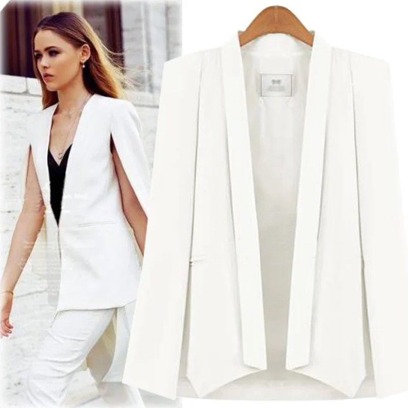 Aurora Cape Blazer in White and Black - Alamode By Akanksha