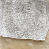Verve Fur detail strapless bustier top