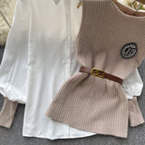 Rmello Two Piece Knit Set With Belt