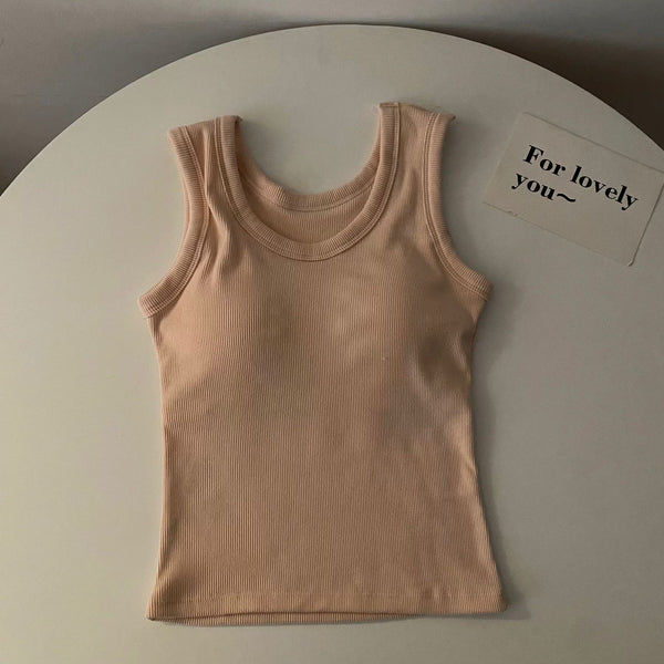 Stormie Tank Tops with Inbuilt Bra Brown