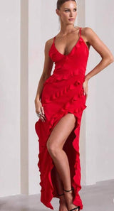 Celosia Ruffled Maxi Dress